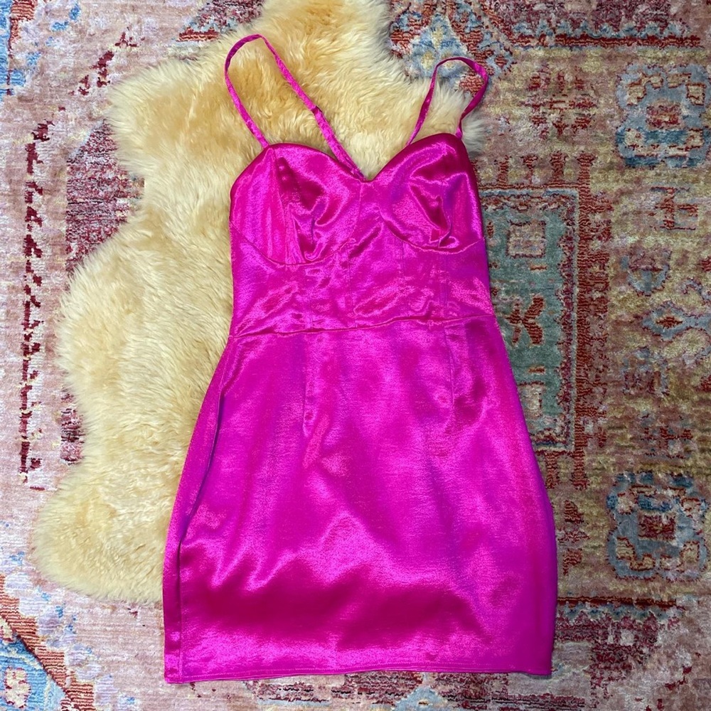 small hot pink mini dress